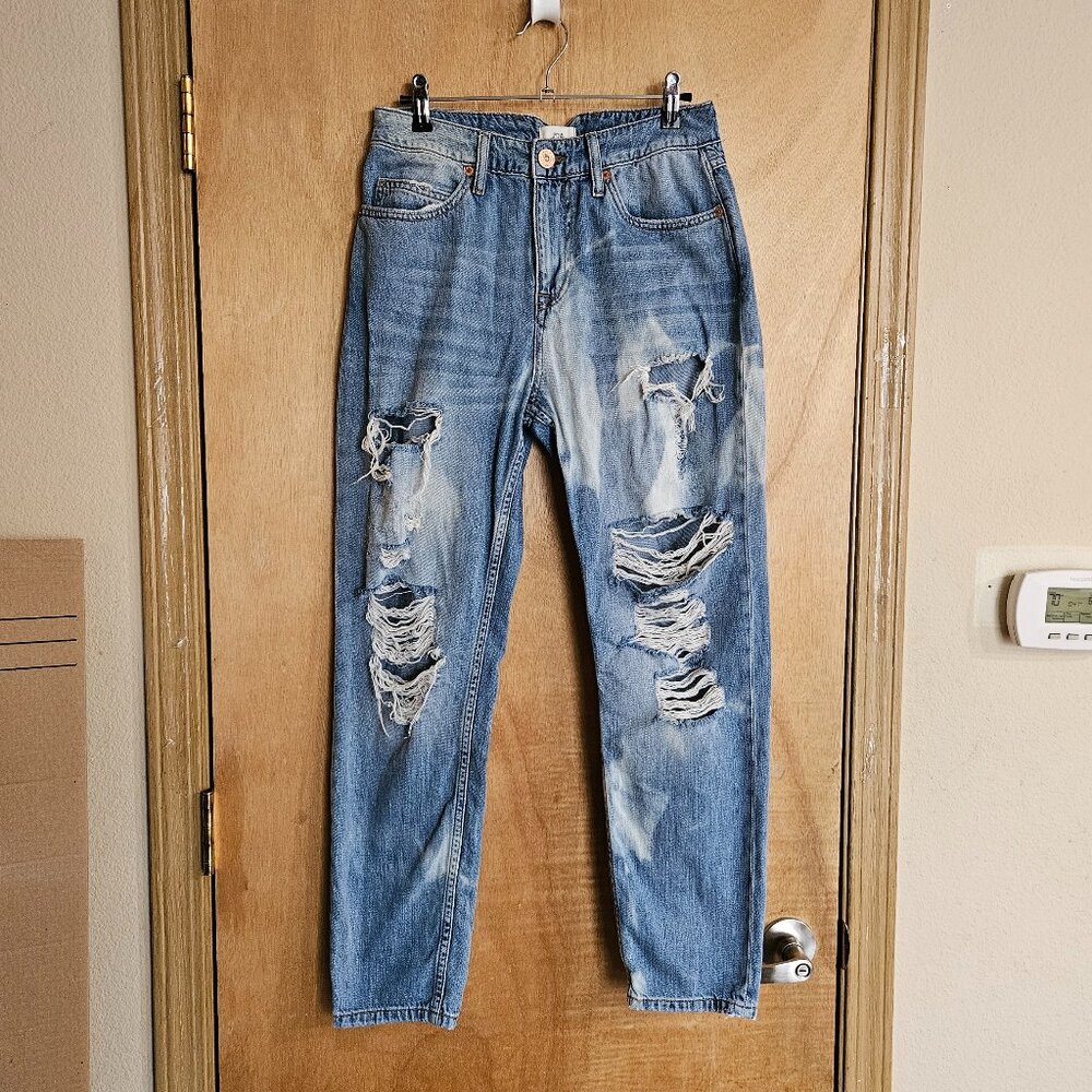 River Island Jeans UK 8 Us 4 Distressed Destroyed Bleached